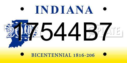 17544B7 Indiana License Plate