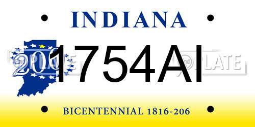 1754AI Indiana License Plate