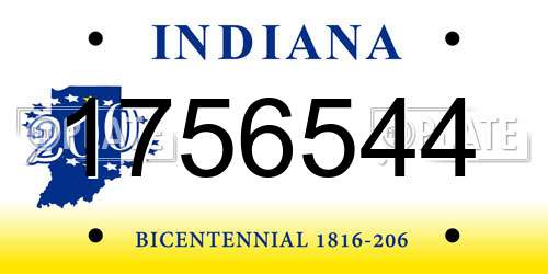 1756544 Indiana License Plate