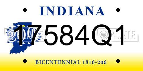 17584Q1 Indiana License Plate