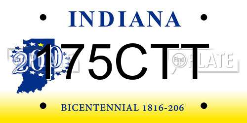 175CTT Indiana License Plate