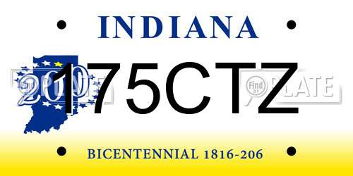 175CTZ Indiana License Plate