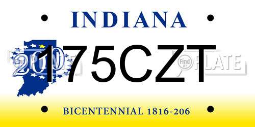 175CZT Indiana License Plate