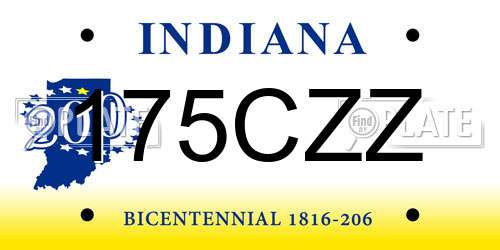 175CZZ Indiana License Plate
