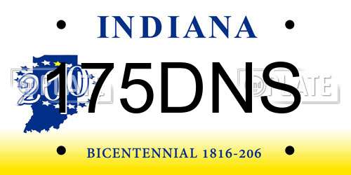 175DNS Indiana License Plate