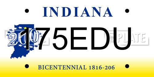 175EDU Indiana License Plate