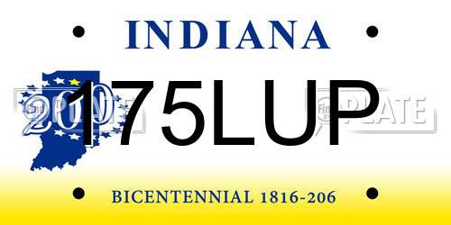 175LUP Indiana License Plate