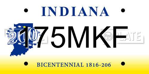 175MKF Indiana License Plate