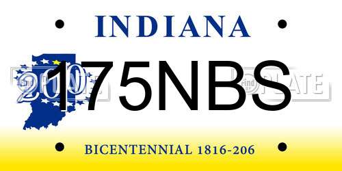 175NBS Indiana License Plate
