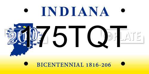 175TQT Indiana License Plate
