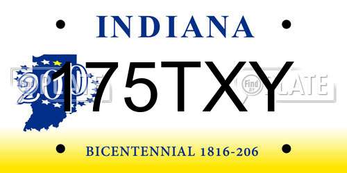 175TXY Indiana License Plate