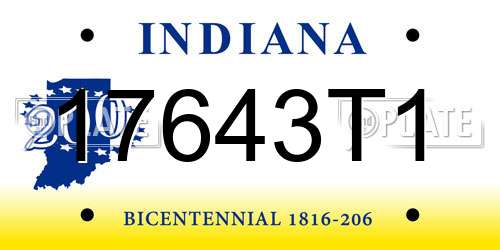 17643T1 Indiana License Plate