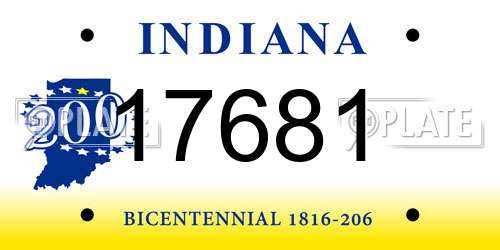 17681 Indiana License Plate