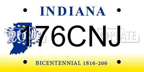 176CNJ Indiana License Plate