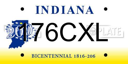 176CXL Indiana License Plate