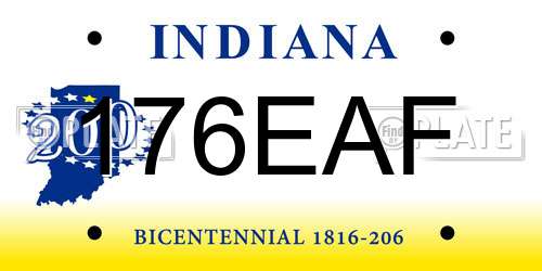 176EAF Indiana License Plate