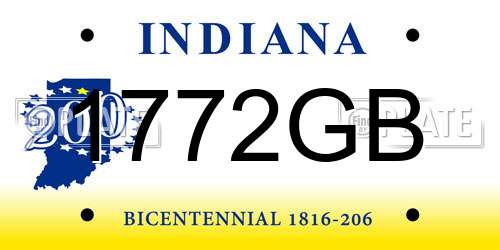 1772GB Indiana License Plate