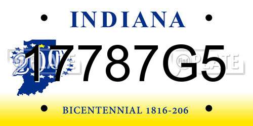 17787G5 Indiana License Plate