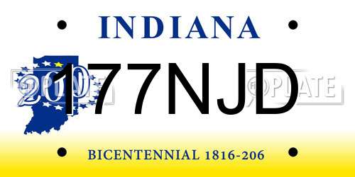 177NJD Indiana License Plate