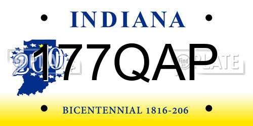 177QAP Indiana License Plate