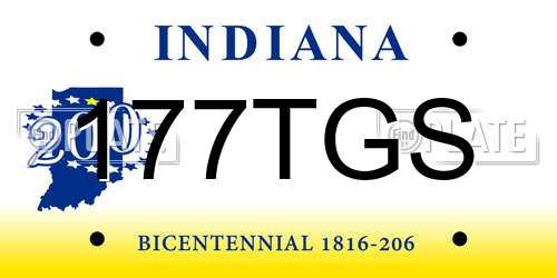 177TGS Indiana License Plate