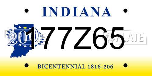 177Z65 Indiana License Plate
