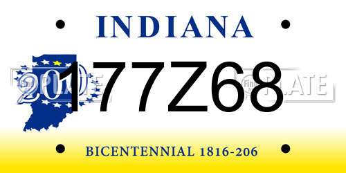 177Z68 Indiana License Plate