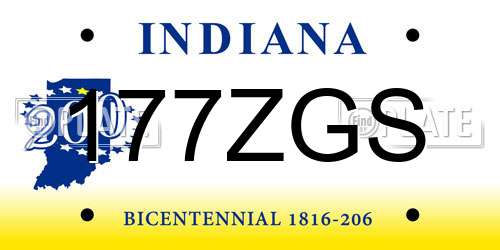 177ZGS Indiana License Plate