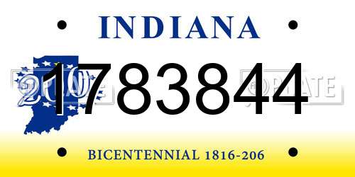 1783844 Indiana License Plate