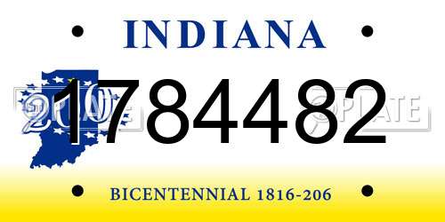 1784482 Indiana License Plate