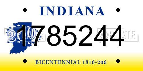 1785244 Indiana License Plate