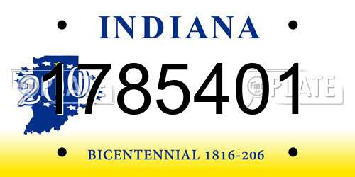 1785401 Indiana License Plate