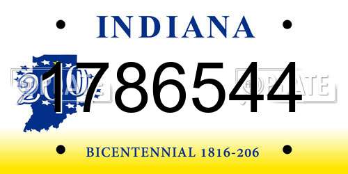 1786544 Indiana License Plate
