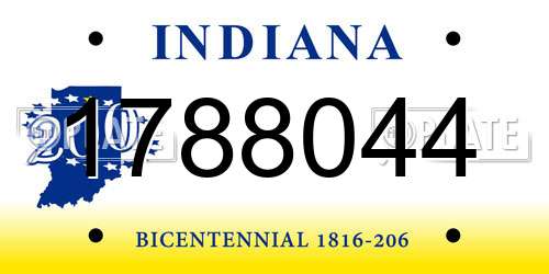 1788044 Indiana License Plate