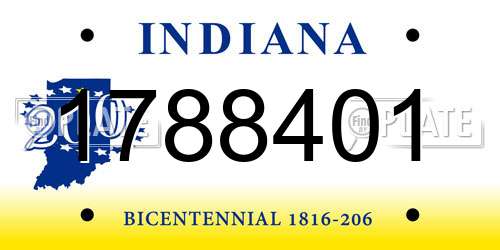 1788401 Indiana License Plate