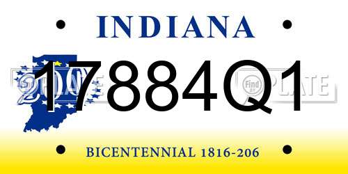17884Q1 Indiana License Plate