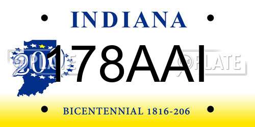 178AAI Indiana License Plate