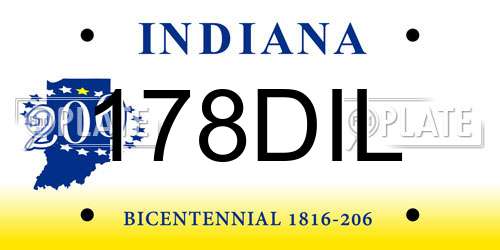 178DIL Indiana License Plate