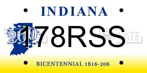 178RSS Indiana License Plate