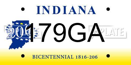 179GA Indiana License Plate