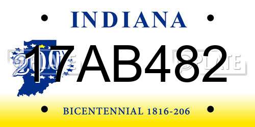 17AB482 Indiana License Plate