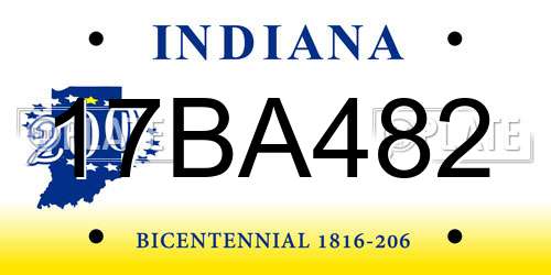 17BA482 Indiana License Plate