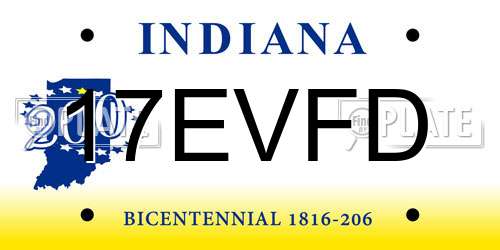 17EVFD Indiana License Plate
