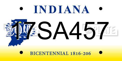17SA457 Indiana License Plate