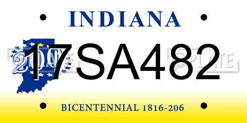 17SA482 Indiana License Plate
