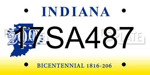 17SA487 Indiana License Plate