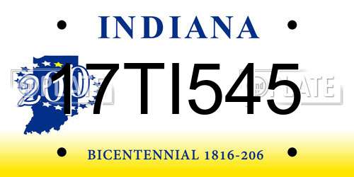 17TI545 Indiana License Plate