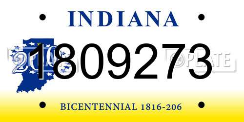 1809273 Indiana License Plate