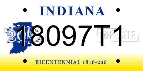 18097T1 Indiana License Plate