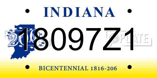 18097Z1 Indiana License Plate